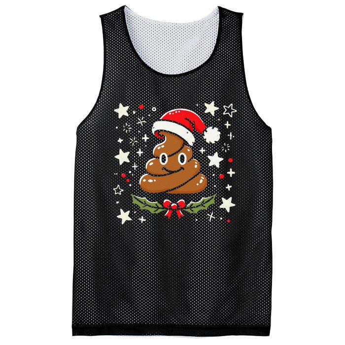 Women Pajamas Christmas Poop Xmas Funny Poop Gag Gift Mesh Reversible Basketball Jersey Tank