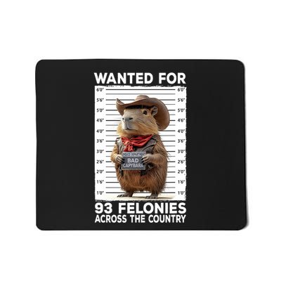 Wanted Poster Capybara Mugshot Funny Capybara Mousepad