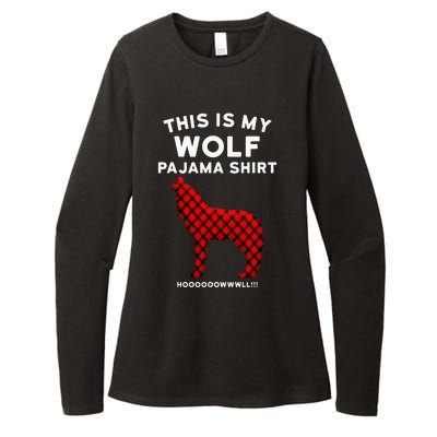 Wolf Pajama Cute Christmas Gift For Wolf Lovers Womens CVC Long Sleeve Shirt