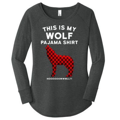 Wolf Pajama Cute Christmas Gift For Wolf Lovers Women's Perfect Tri Tunic Long Sleeve Shirt