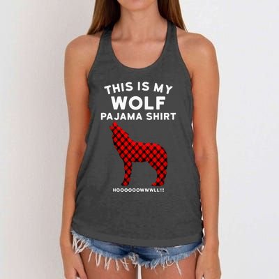 Wolf Pajama Cute Christmas Gift For Wolf Lovers Women's Knotted Racerback Tank