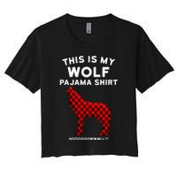 Wolf Pajama Cute Christmas Gift For Wolf Lovers Women's Crop Top Tee