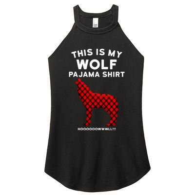 Wolf Pajama Cute Christmas Gift For Wolf Lovers Women's Perfect Tri Rocker Tank