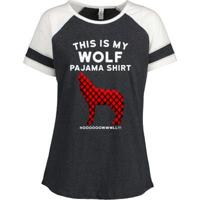 Wolf Pajama Cute Christmas Gift For Wolf Lovers Enza Ladies Jersey Colorblock Tee