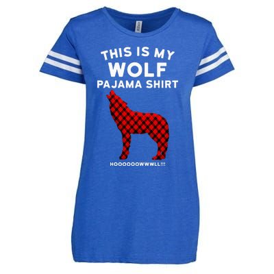 Wolf Pajama Cute Christmas Gift For Wolf Lovers Enza Ladies Jersey Football T-Shirt