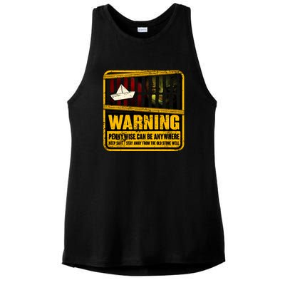 Warning Pennywise Can Be Anywhere Keep Safe Scary Horror Clown Halloween Ladies PosiCharge Tri-Blend Wicking Tank