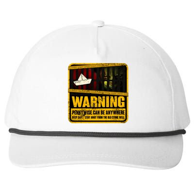 Warning Pennywise Can Be Anywhere Keep Safe Scary Horror Clown Halloween Snapback Five-Panel Rope Hat