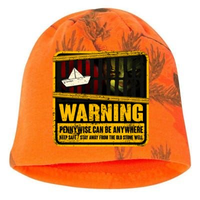 Warning Pennywise Can Be Anywhere Keep Safe Scary Horror Clown Halloween Kati - Camo Knit Beanie