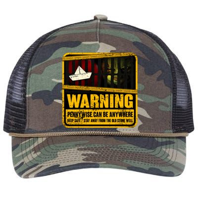 Warning Pennywise Can Be Anywhere Keep Safe Scary Horror Clown Halloween Retro Rope Trucker Hat Cap