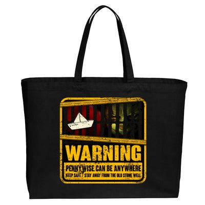 Warning Pennywise Can Be Anywhere Keep Safe Scary Horror Clown Halloween Cotton Canvas Jumbo Tote