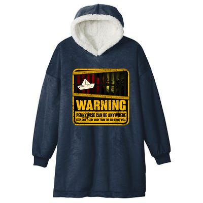 Warning Pennywise Can Be Anywhere Keep Safe Scary Horror Clown Halloween Hooded Wearable Blanket