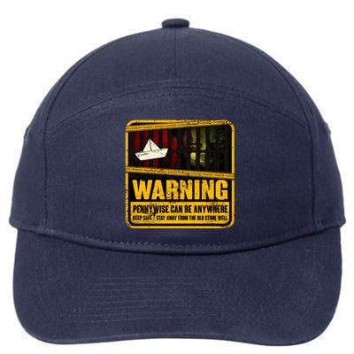 Warning Pennywise Can Be Anywhere Keep Safe Scary Horror Clown Halloween 7-Panel Snapback Hat