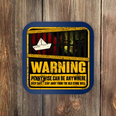 Warning Pennywise Can Be Anywhere Keep Safe Scary Horror Clown Halloween Coaster