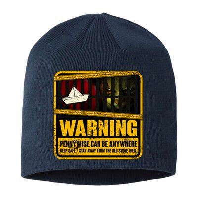 Warning Pennywise Can Be Anywhere Keep Safe Scary Horror Clown Halloween Sustainable Beanie