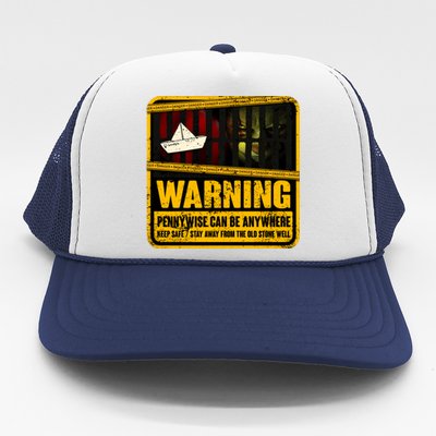 Warning Pennywise Can Be Anywhere Keep Safe Scary Horror Clown Halloween Trucker Hat