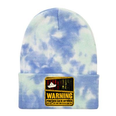 Warning Pennywise Can Be Anywhere Keep Safe Scary Horror Clown Halloween Tie Dye 12in Knit Beanie