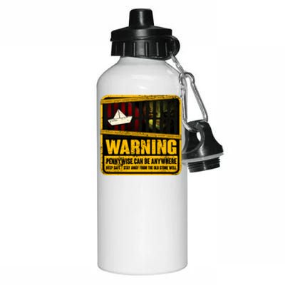 Warning Pennywise Can Be Anywhere Keep Safe Scary Horror Clown Halloween Aluminum Water Bottle