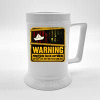 Warning Pennywise Can Be Anywhere Keep Safe Scary Horror Clown Halloween Beer Stein