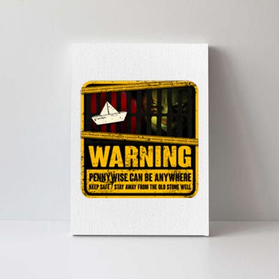 Warning Pennywise Can Be Anywhere Keep Safe Scary Horror Clown Halloween Canvas