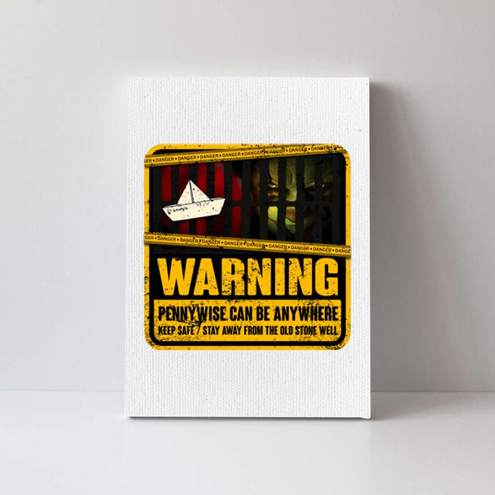 Warning Pennywise Can Be Anywhere Keep Safe Scary Horror Clown Halloween Canvas