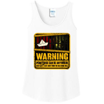 Warning Pennywise Can Be Anywhere Keep Safe Scary Horror Clown Halloween Ladies Essential Tank