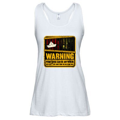 Warning Pennywise Can Be Anywhere Keep Safe Scary Horror Clown Halloween Ladies Essential Flowy Tank