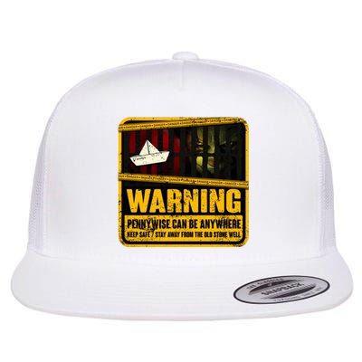 Warning Pennywise Can Be Anywhere Keep Safe Scary Horror Clown Halloween Flat Bill Trucker Hat