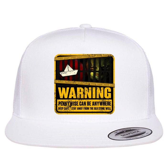 Warning Pennywise Can Be Anywhere Keep Safe Scary Horror Clown Halloween Flat Bill Trucker Hat