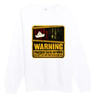 Warning Pennywise Can Be Anywhere Keep Safe Scary Horror Clown Halloween Premium Crewneck Sweatshirt