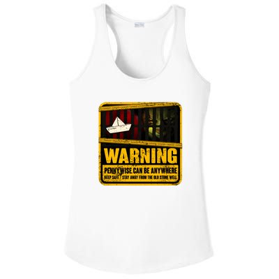 Warning Pennywise Can Be Anywhere Keep Safe Scary Horror Clown Halloween Ladies PosiCharge Competitor Racerback Tank