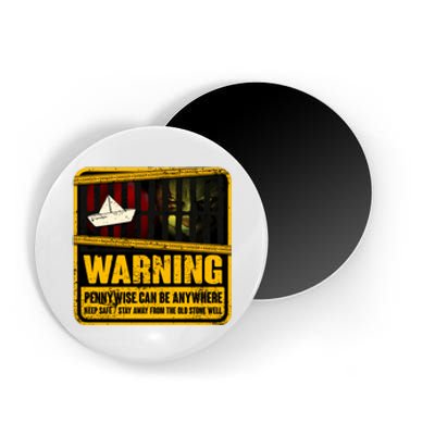 Warning Pennywise Can Be Anywhere Keep Safe Scary Horror Clown Halloween Magnet