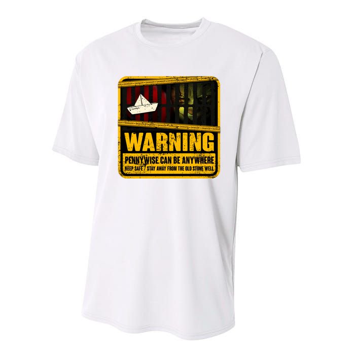 Warning Pennywise Can Be Anywhere Keep Safe Scary Horror Clown Halloween Performance Sprint T-Shirt