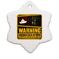 Warning Pennywise Can Be Anywhere Keep Safe Scary Horror Clown Halloween Ceramic Star Ornament