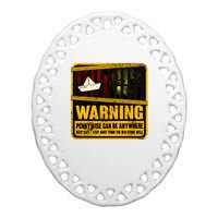 Warning Pennywise Can Be Anywhere Keep Safe Scary Horror Clown Halloween Ceramic Oval Ornament