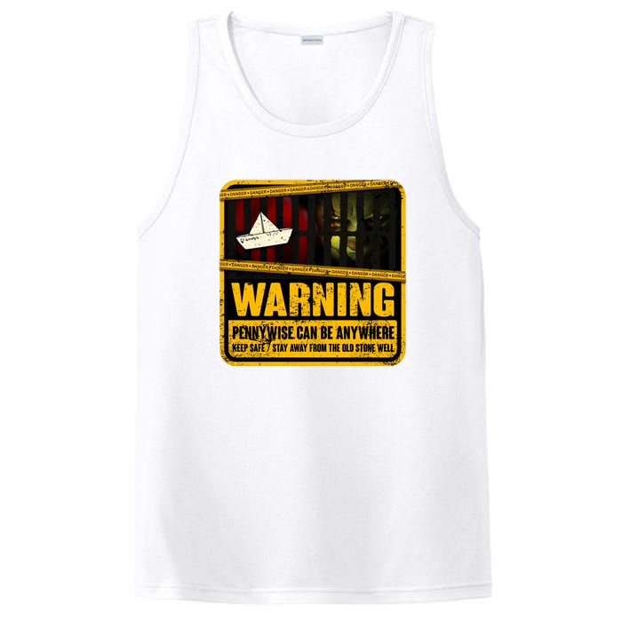 Warning Pennywise Can Be Anywhere Keep Safe Scary Horror Clown Halloween PosiCharge Competitor Tank