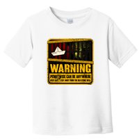 Warning Pennywise Can Be Anywhere Keep Safe Scary Horror Clown Halloween Toddler T-Shirt