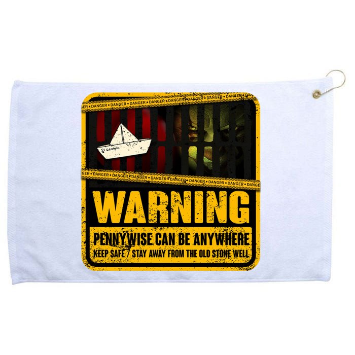 Warning Pennywise Can Be Anywhere Keep Safe Scary Horror Clown Halloween Grommeted Golf Towel