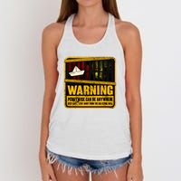 Warning Pennywise Can Be Anywhere Keep Safe Scary Horror Clown Halloween Women's Knotted Racerback Tank