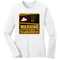 Warning Pennywise Can Be Anywhere Keep Safe Scary Horror Clown Halloween Ladies Long Sleeve Shirt