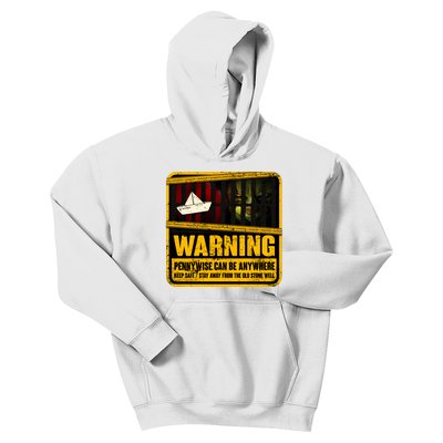 Warning Pennywise Can Be Anywhere Keep Safe Scary Horror Clown Halloween Kids Hoodie