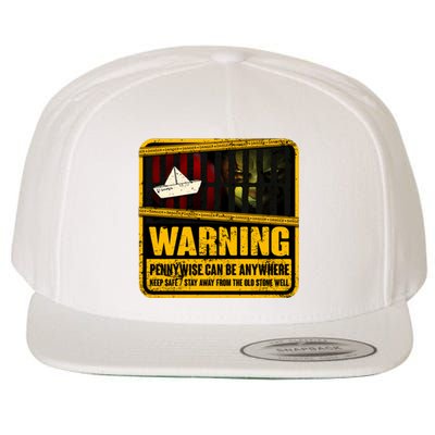 Warning Pennywise Can Be Anywhere Keep Safe Scary Horror Clown Halloween Wool Snapback Cap