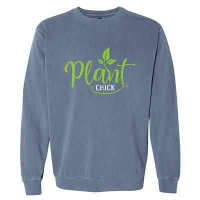 Womens Plant Chick Vegan Vegetarian Garment-Dyed Sweatshirt