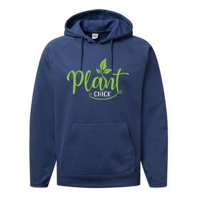 Womens Plant Chick Vegan Vegetarian Performance Fleece Hoodie