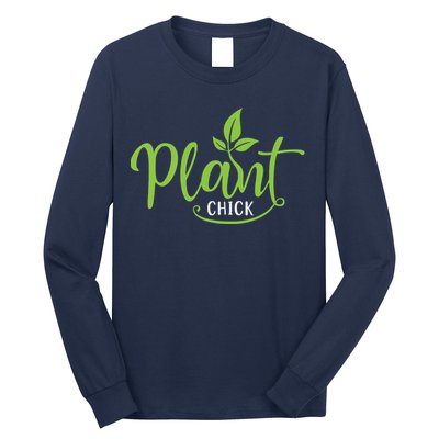 Womens Plant Chick Vegan Vegetarian Long Sleeve Shirt