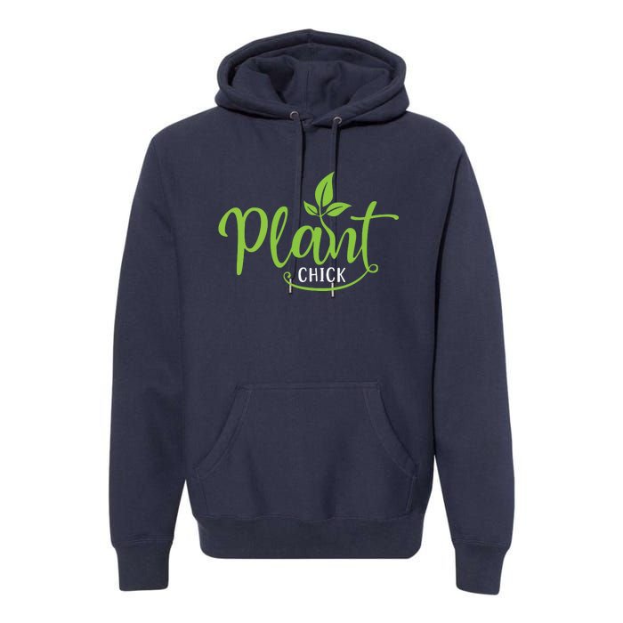 Womens Plant Chick Vegan Vegetarian Premium Hoodie