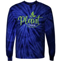 Womens Plant Chick Vegan Vegetarian Tie-Dye Long Sleeve Shirt