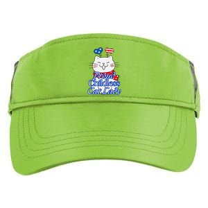 Women Proud Childless Cat Lady Patriotic Cute Kitty Gift Adult Drive Performance Visor