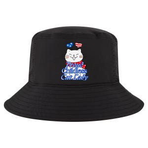 Women Proud Childless Cat Lady Patriotic Cute Kitty Gift Cool Comfort Performance Bucket Hat