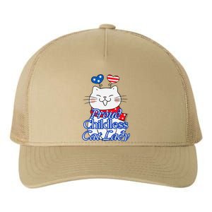 Women Proud Childless Cat Lady Patriotic Cute Kitty Gift Yupoong Adult 5-Panel Trucker Hat