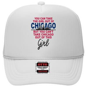 Womens Proud Chicago Chicago Girl Moved From Chicago High Crown Mesh Back Trucker Hat